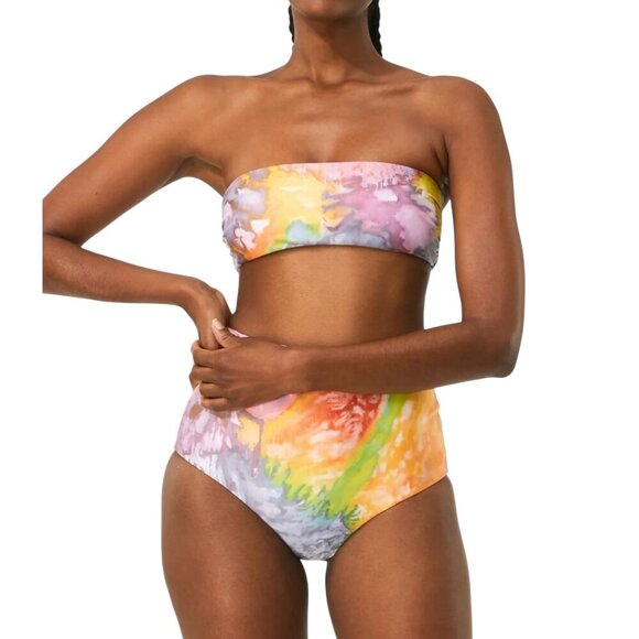 Mara Hoffman Abigail Lydia Tie Dye Bikini Set Strapless Top High Waisted Bottoms - Picture 1 of 8